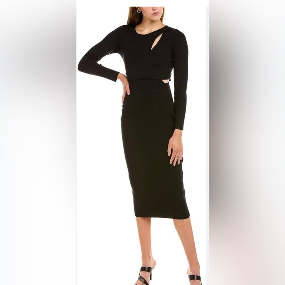 ASTR- Elegant Black Midi Dress